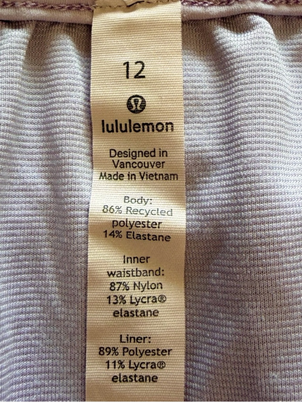 lululemon Tracker Shorts V 4” Sheer Violet SHVL Purple Athletic Running size 12 - Picture 9 of 12